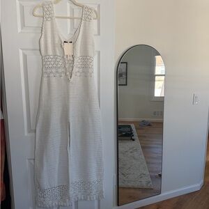 Magali Pascal Ingrid Crochet Jumpsuit Ivory Size M NWT